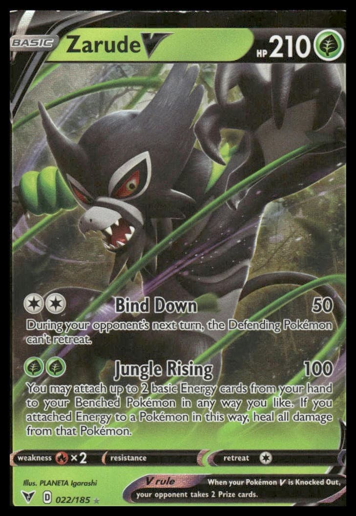 Zarude V 022/185 Holo Ultra Rare Vivid Voltage Pokemon Near Mint