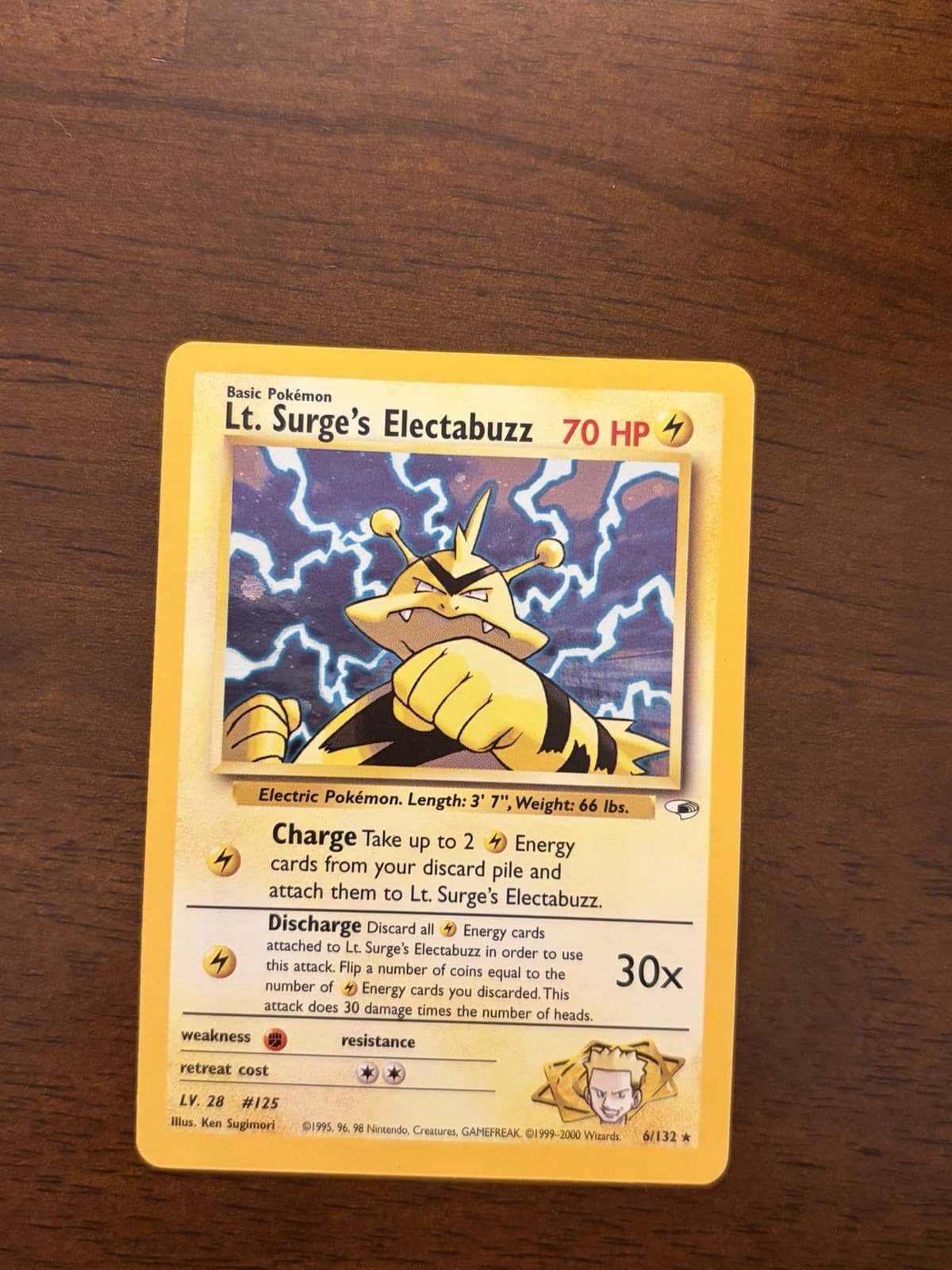 2000 Pokemon Lt. Surge’s Electabuzz 6/132 Holo Rare Gym Heroes WOTC