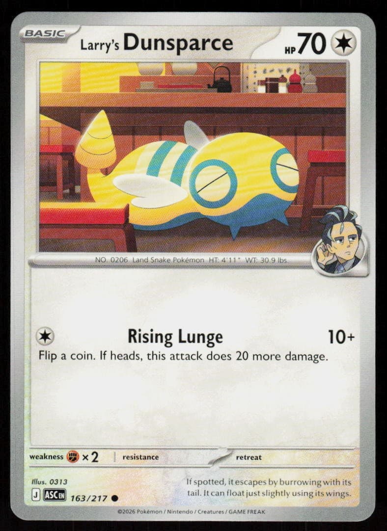 Larry's Dunsparce 163/217 Common Ascended Heroes Pokemon Near Mint