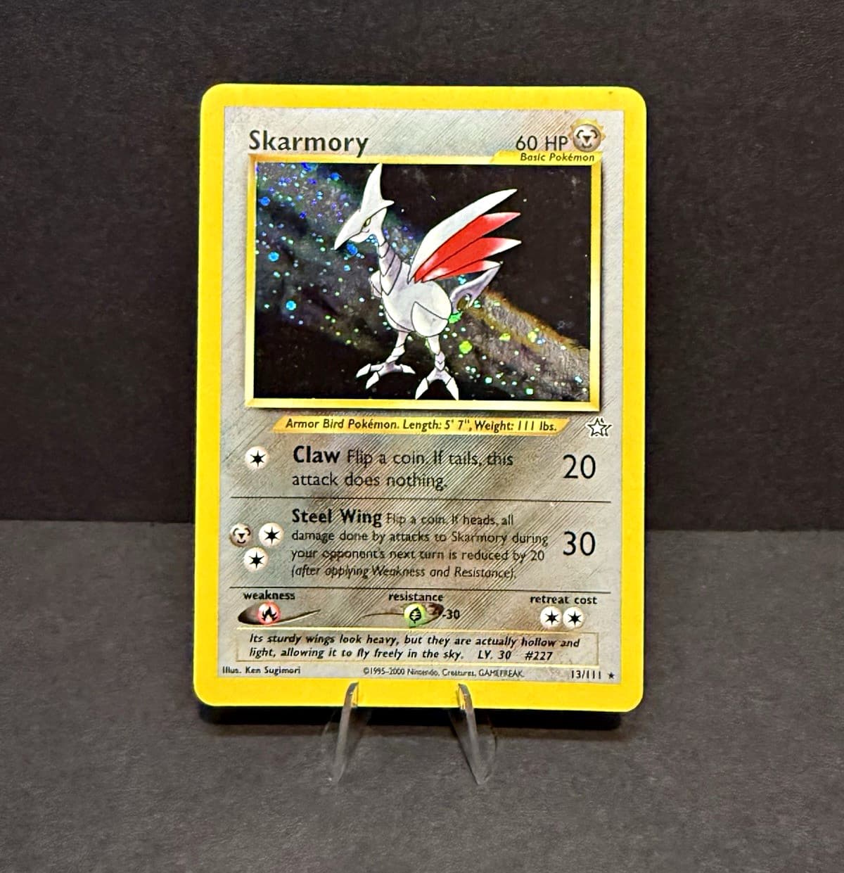 Pokemon TCG Skarmory 13/111 Neo Genesis Holo Rare 60 HP English 2000 WotC