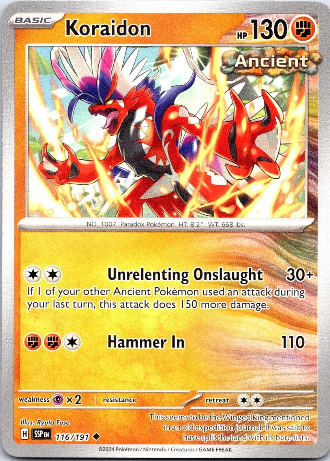 Koraidon 116/191 Uncommon Surging Sparks Pokemon NM