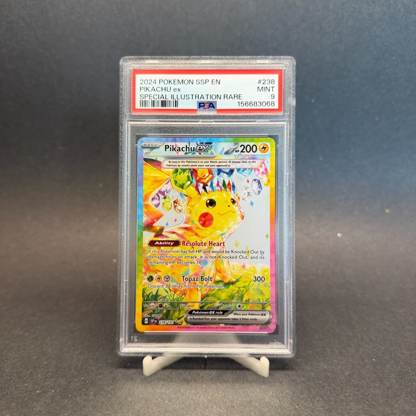 2024 Pokemon Surging Sparks Pikachu Ex #238/191 SIR PSA 9 MINT