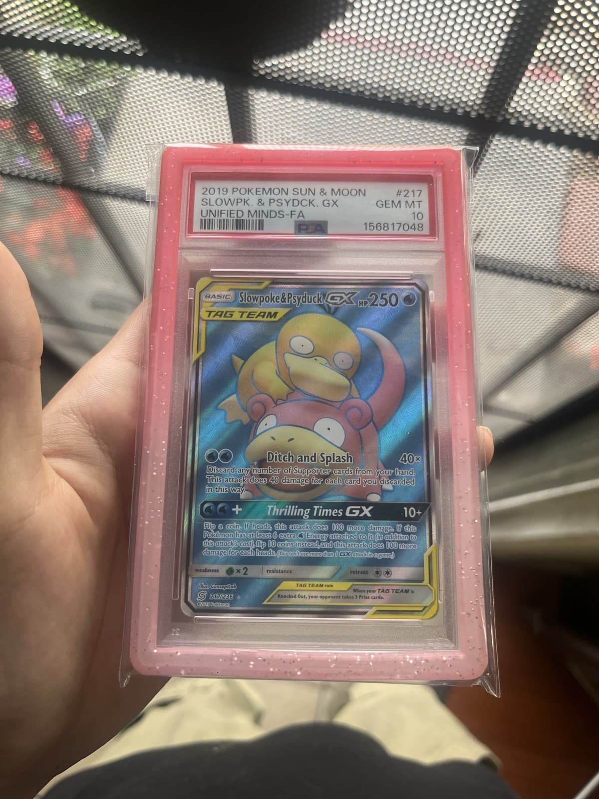 Pokemon Slowpoke & Psyduck GX Unified Minds Full Art #217 PSA 10 Gem Mint