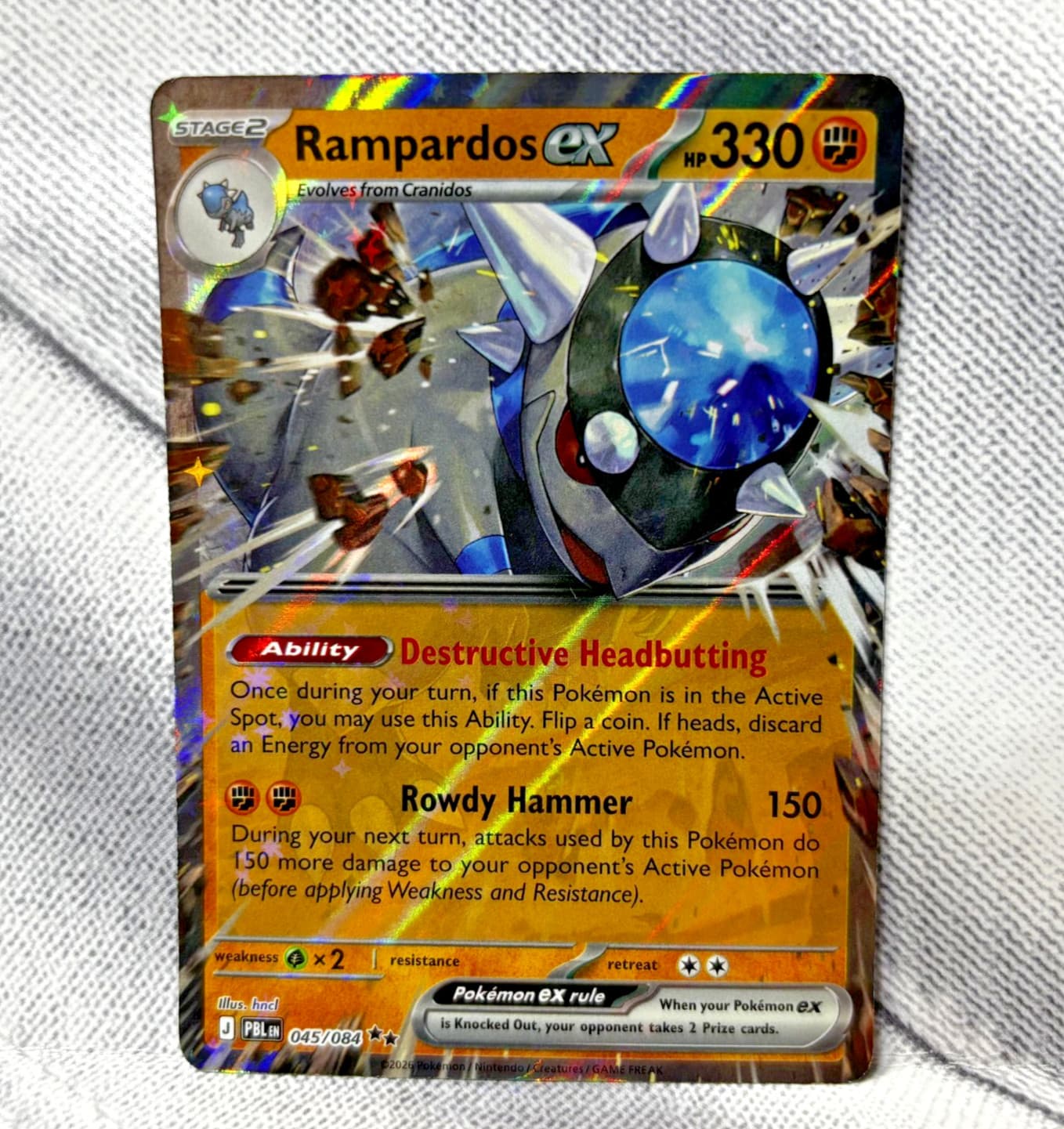 Rampardos EX Pitch Black 45/84 NM Double Rare Pokemon TCG