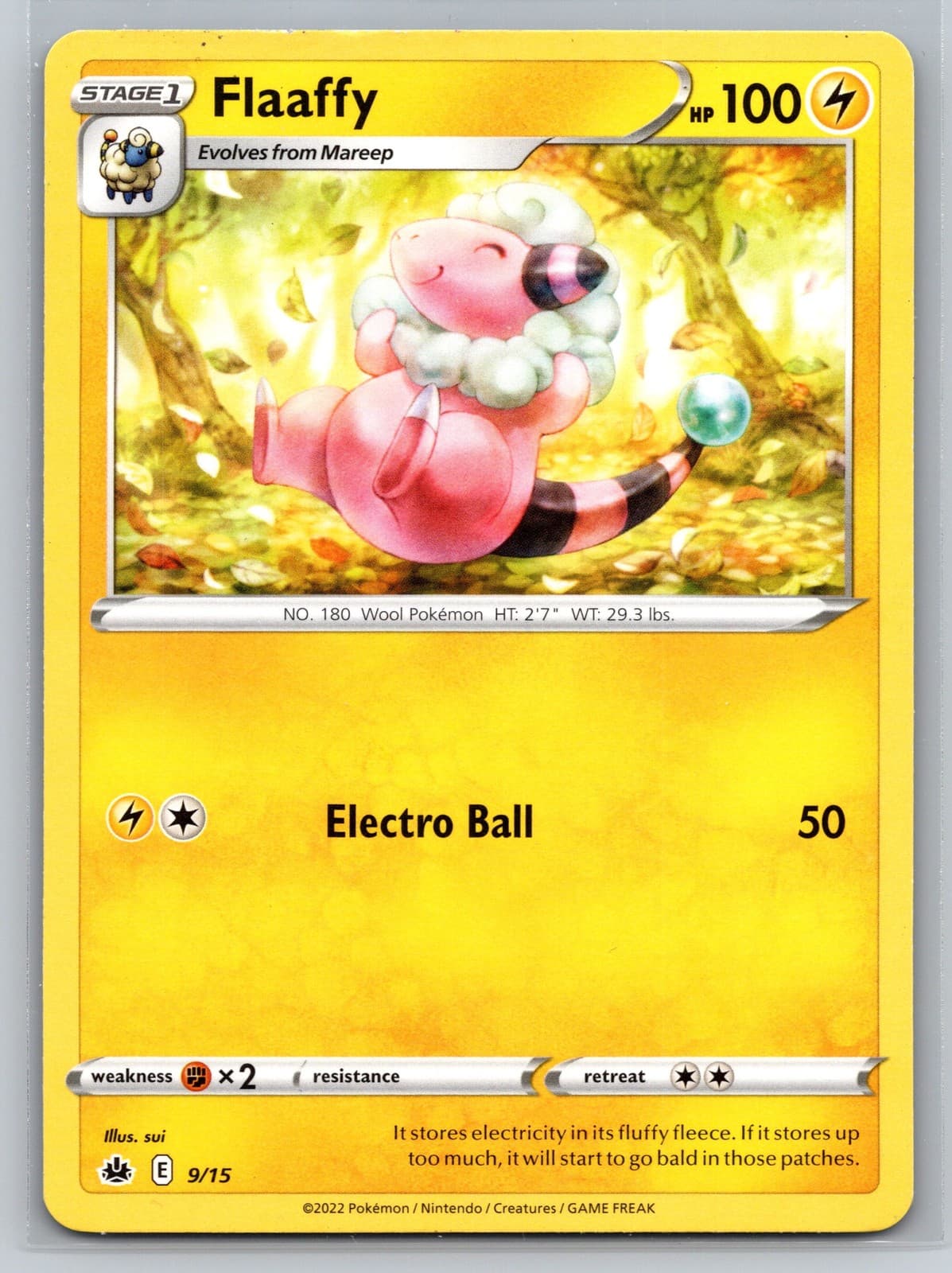 Flaaffy 9/15 McDonald's 2022 Promo Electric-Type Pokemon TCG Stage 1 Card