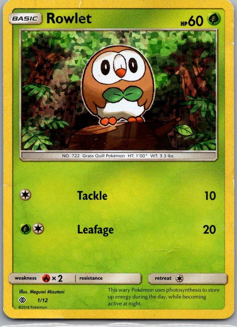 Rowlet 001/012 McDonald's Promos 2017 Promo Holo Pokemon