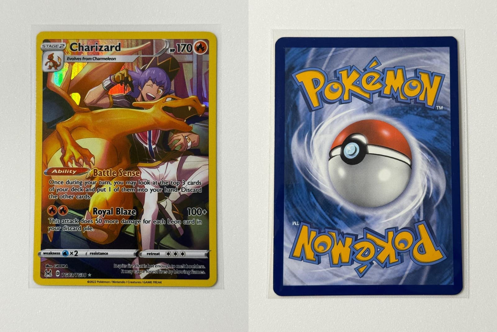 Charizard TG03/TG30 Holo Lost Origin Trainer Gallery Pokemon