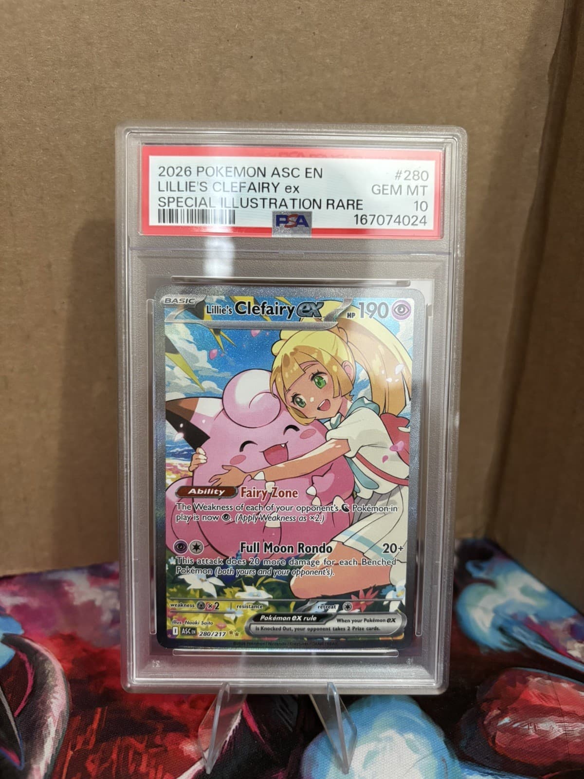 PSA 10 Lillie's Clefairy ex 280/217 Me: Ascended Heroes Holo