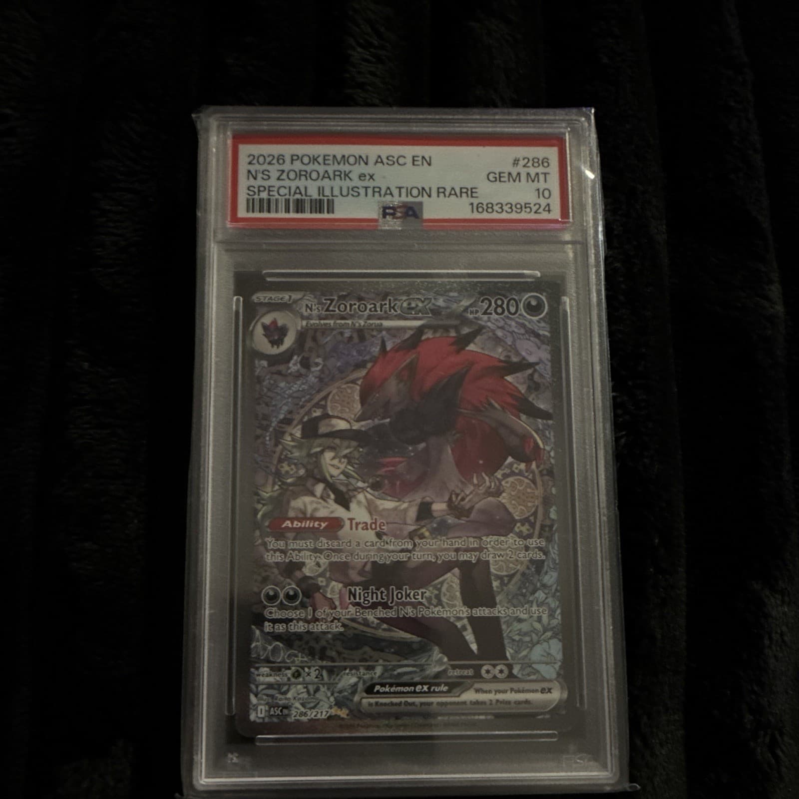 2026 Pokemon TCG N's Zoroark ex 286/217 Me: Ascended Heroes SIR PSA 10