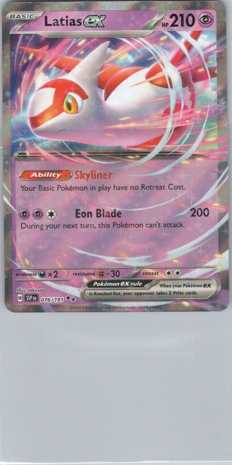 Latias ex - 076/191 #76/191 (Holo) (NM) SV08: Surging Sparks SSP Pokemon
