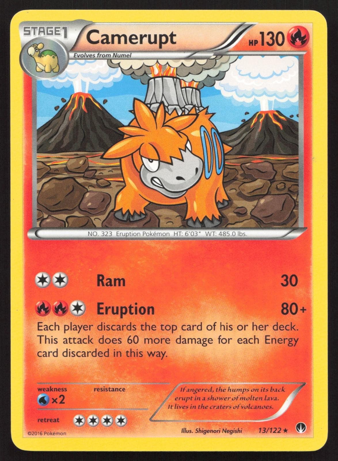 Camerupt BREAKpoint 13/122 Rare BKP Pokemon TCG Card LP