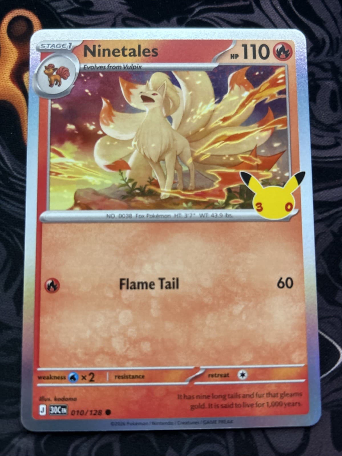 Ninetales 30th 010/128 Anniversary Celebration Holo