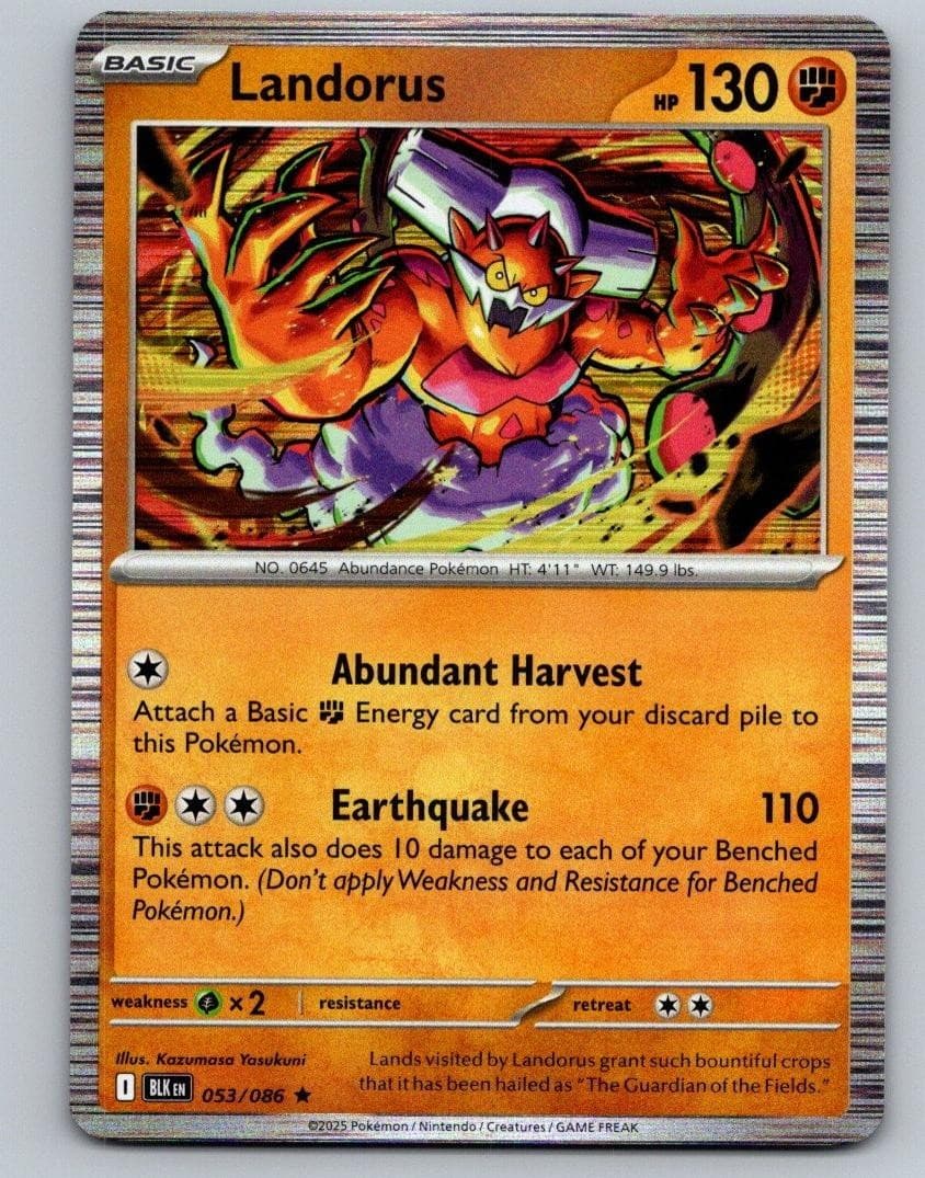 Pokemon TCG Black Bolt - Landorus 053/086 Holo Rare