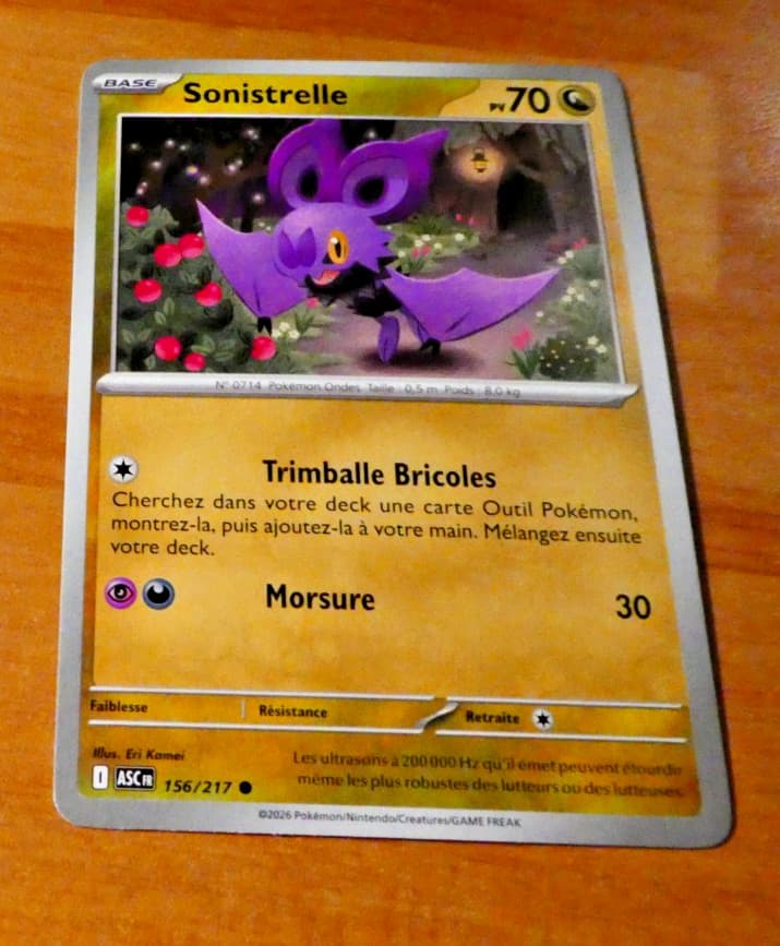 POKEMON CARD CARTE SONISTRELLE 156/217 Héros Transcendants ASC FR NEUF 2026