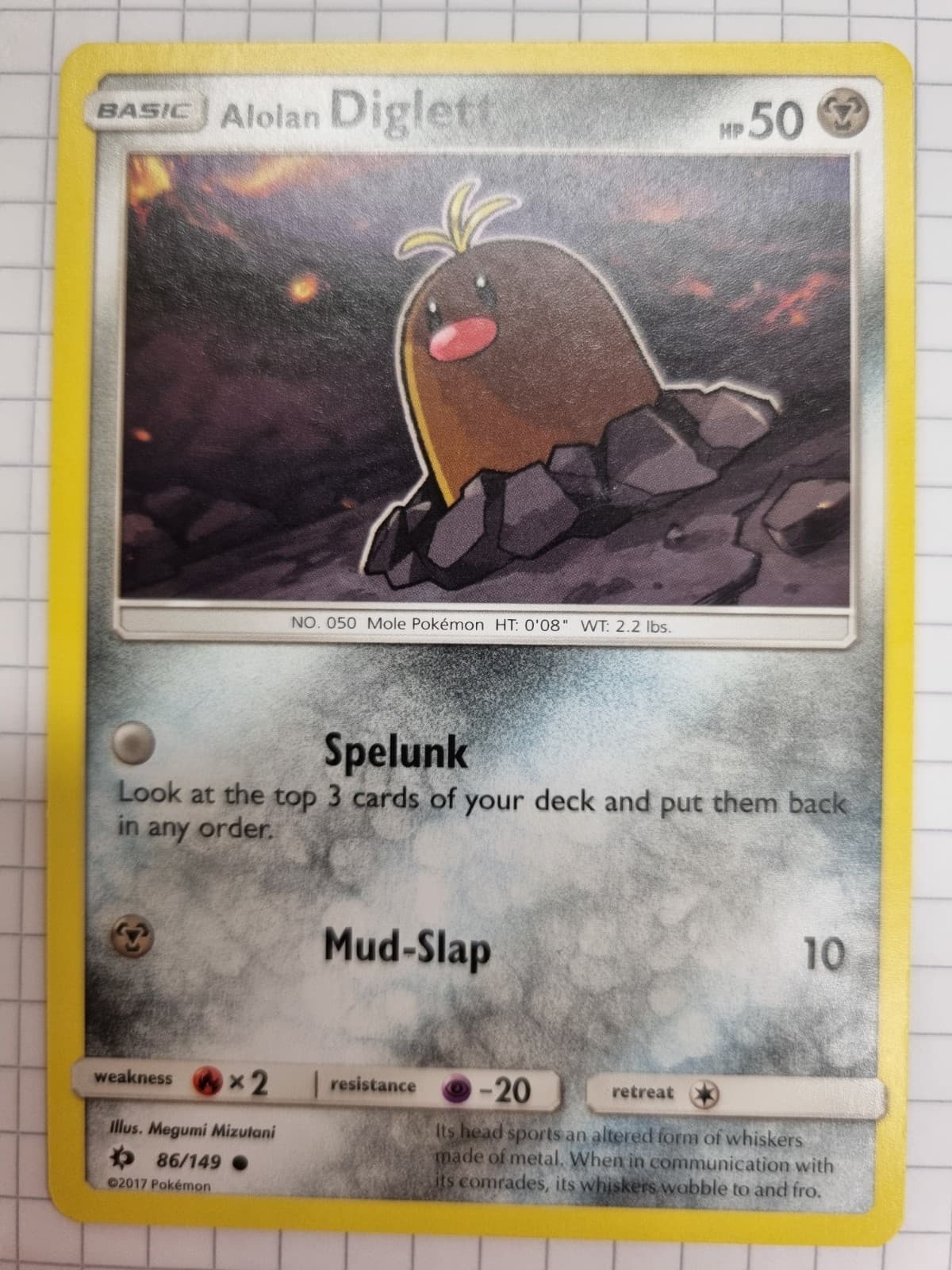 Pokémonkarte Alola-Digda 86/149 Sonne & Mond
