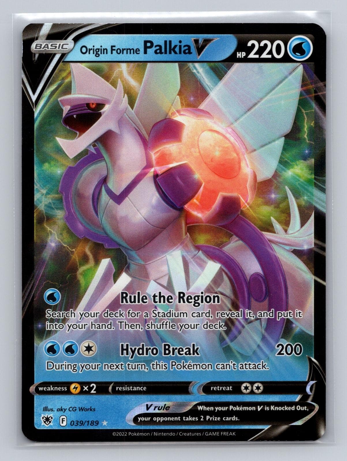 ORIGIN FORME PALKIA V 039/189 HOLO V RARE ASTRAL RADIANCE POKEMON NM/M
