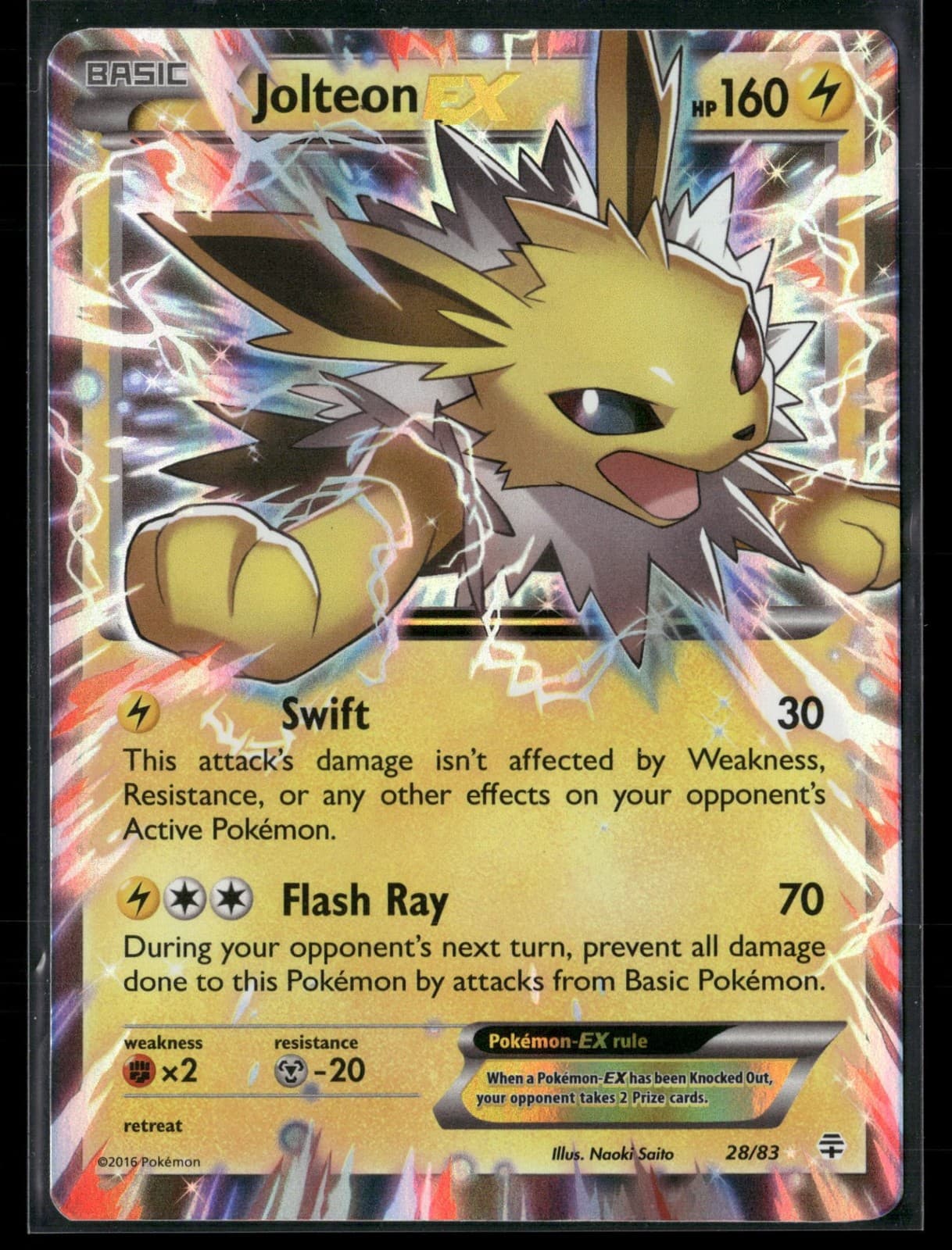 Jolteon EX 28/83 Ultra Rare Generations Pokemon Holo Near Mint