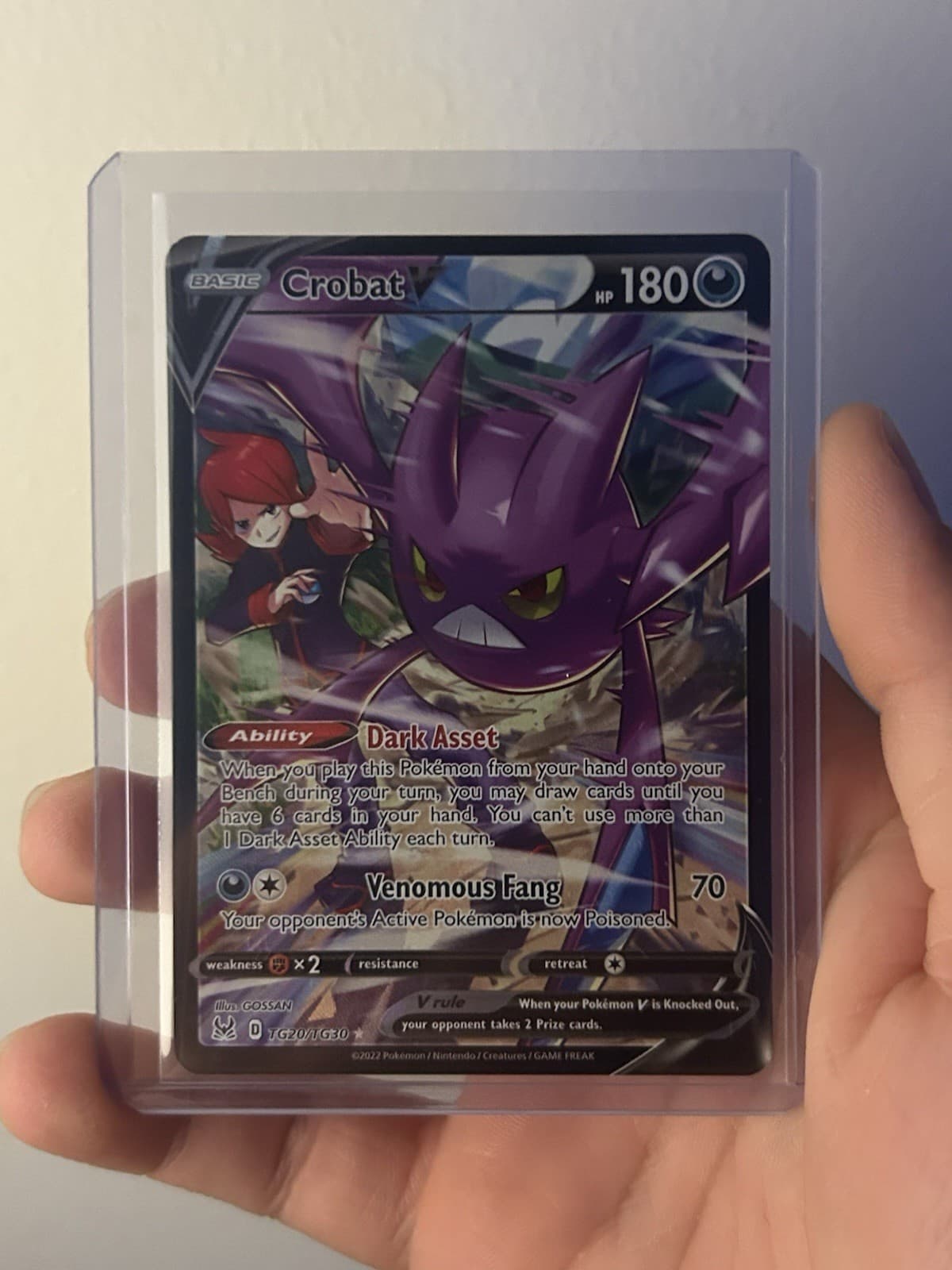 Crobat V TG20/TG30 Swsh11: Lost Origin Trainer Gallery Holo Near Mint