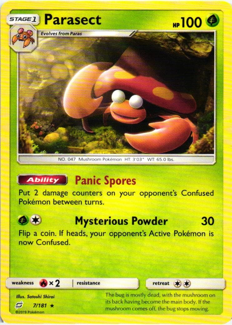 Pokemon Parasect 7/181 Team Up Rare Lightly Played
