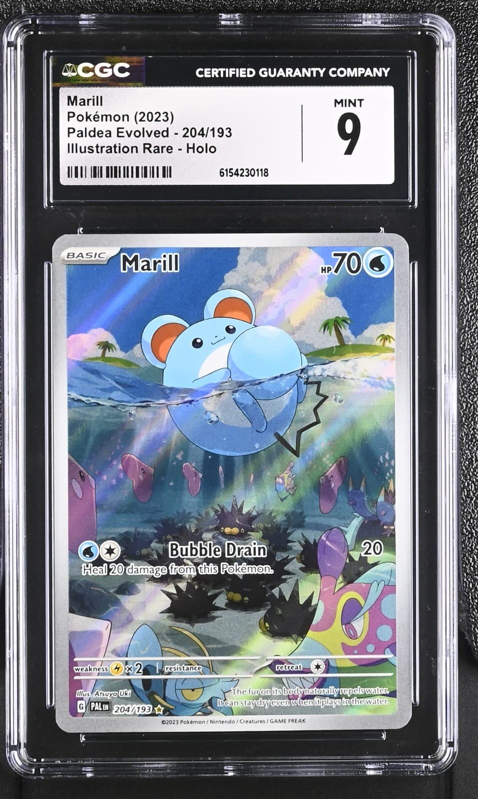 CGC 10 Marill 204/193 Paldea Evolved Illustration Rare Holo 2023 English