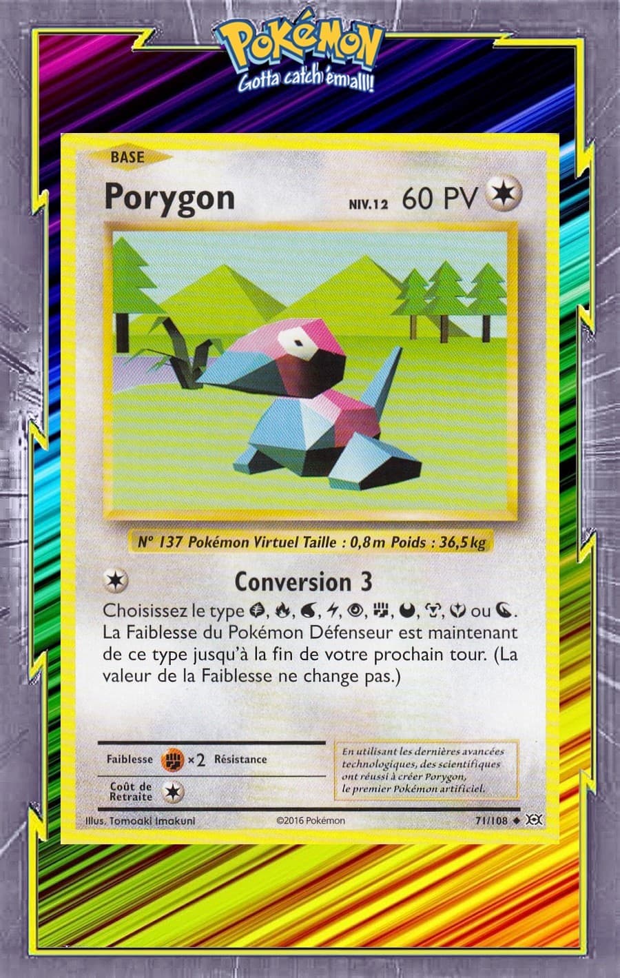 🌈Porygon - XY12:Evolutions - 71/108 - Carte Pokemon Neuve Française