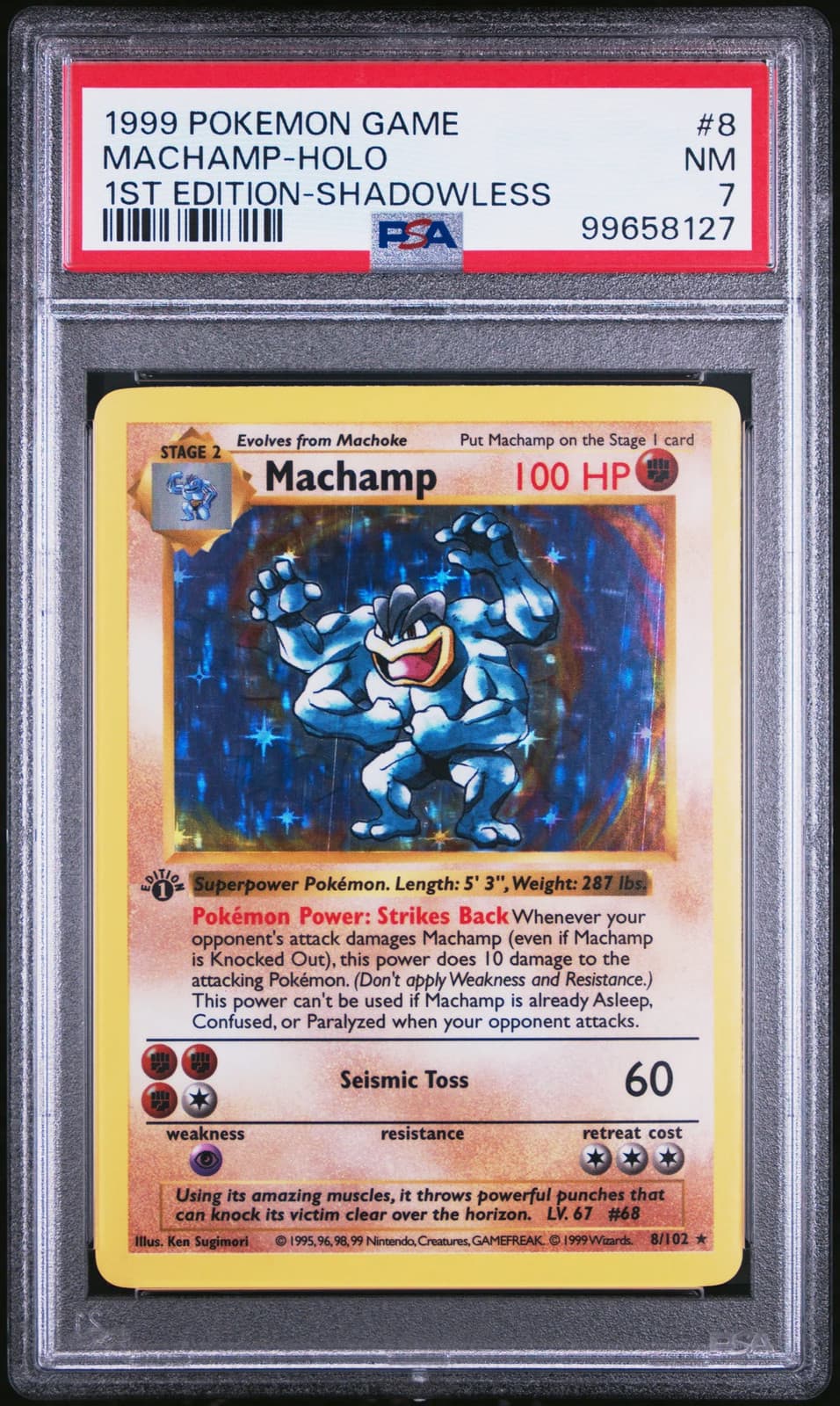 1999 Pokemon Game Machamp #8 PSA 7