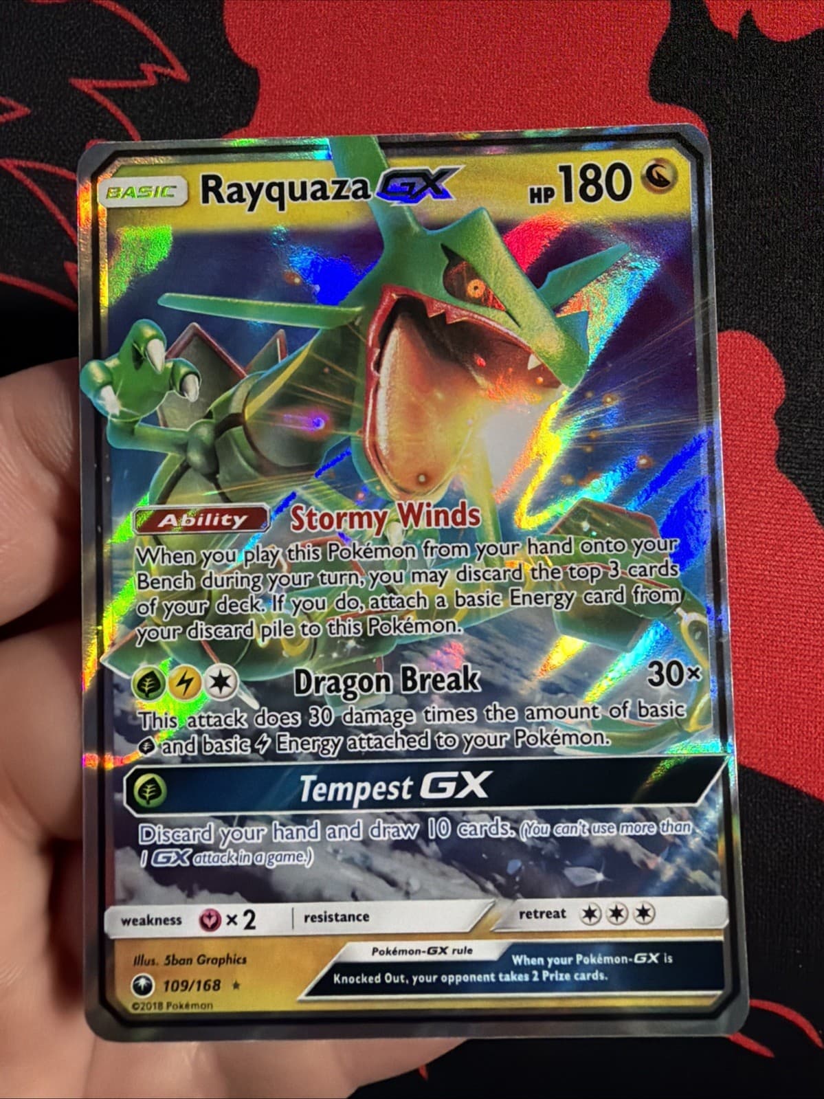 Rayquaza GX Celestial Storm 109/168 Sun & Moon Ultra Rare Pokemon Card LP