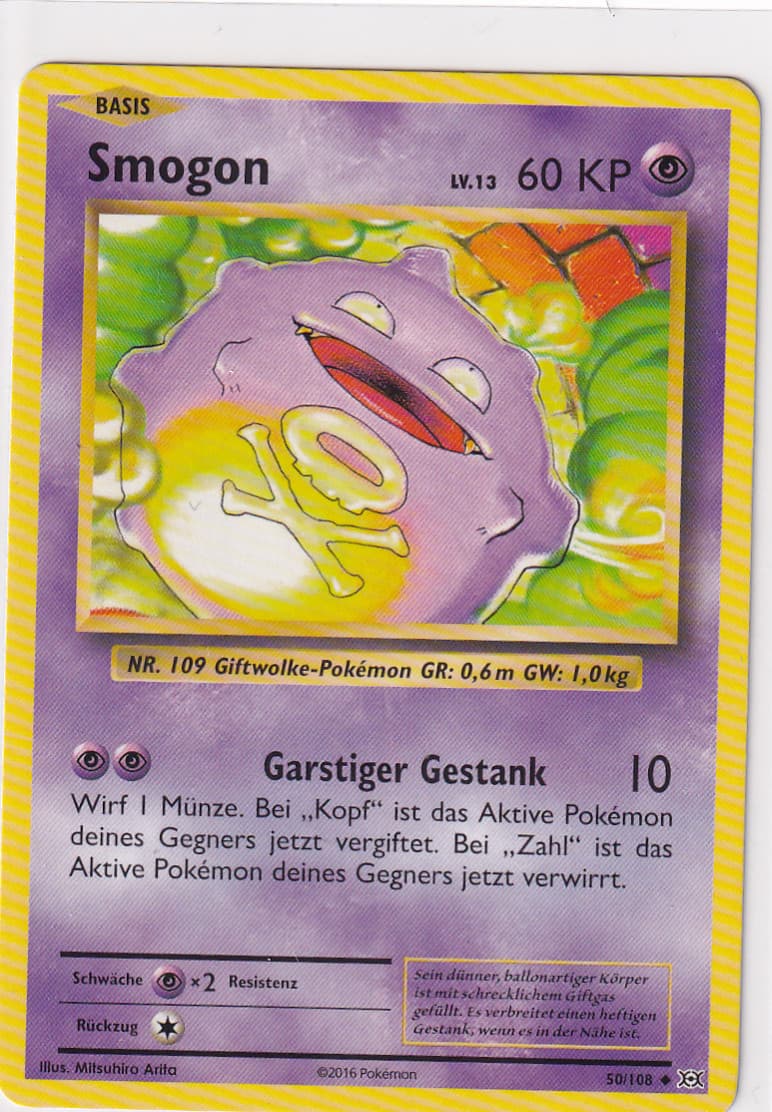 Pokemon Karte TCG XY Evolution Nr. 50/108 Smogon deutsch