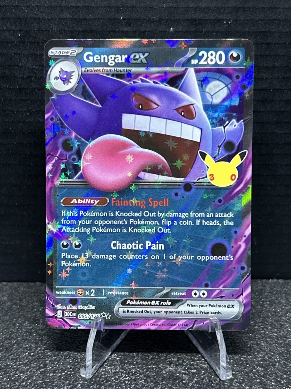 GENGAR EX 90/128 POKEMON 30TH CELEBRATION NM