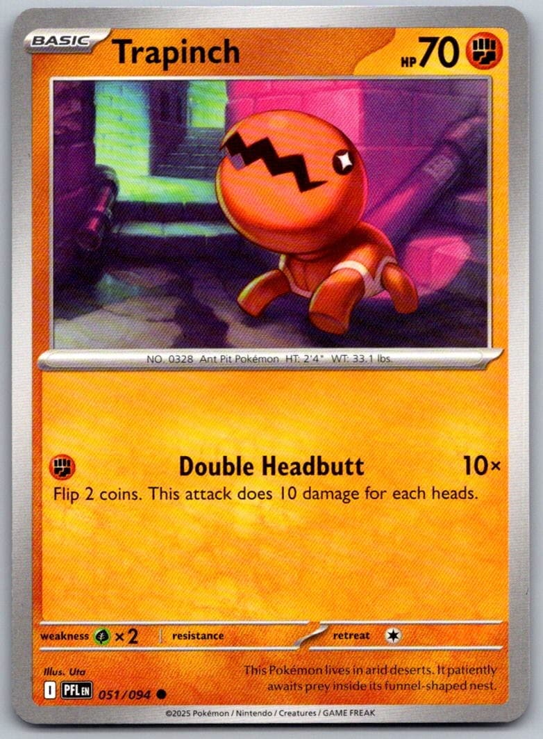Trapinch Phantasmal Flames 051/094 Common PokéMon — English Near Mint