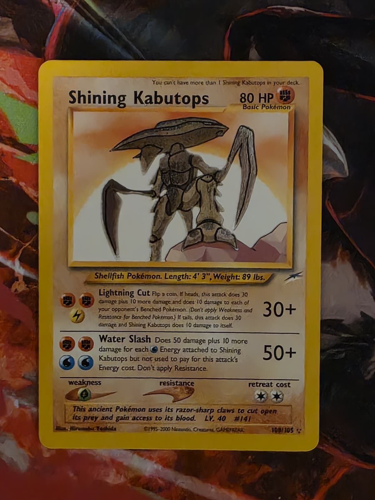 Shining Kabutops 108/105 Neo Destiny Holo Secret Rare Unlimited English