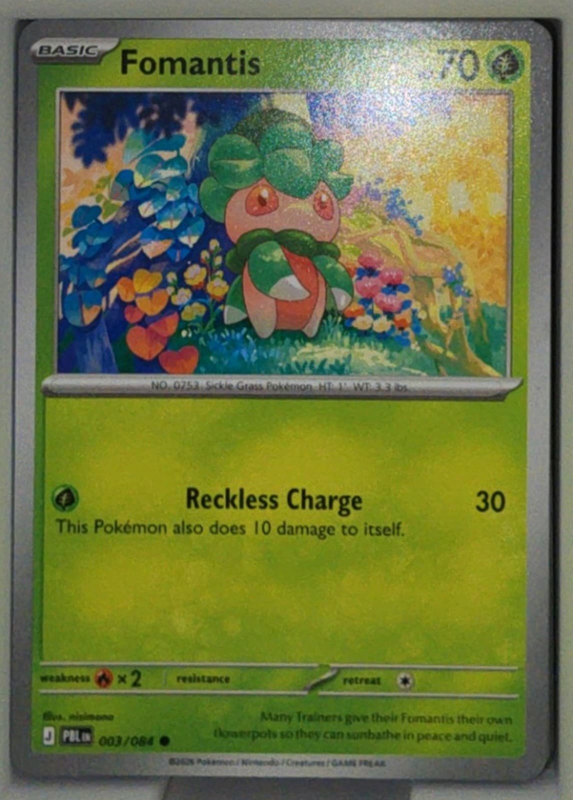 Fomantis #3 Common Pitch Black Pokemon NM