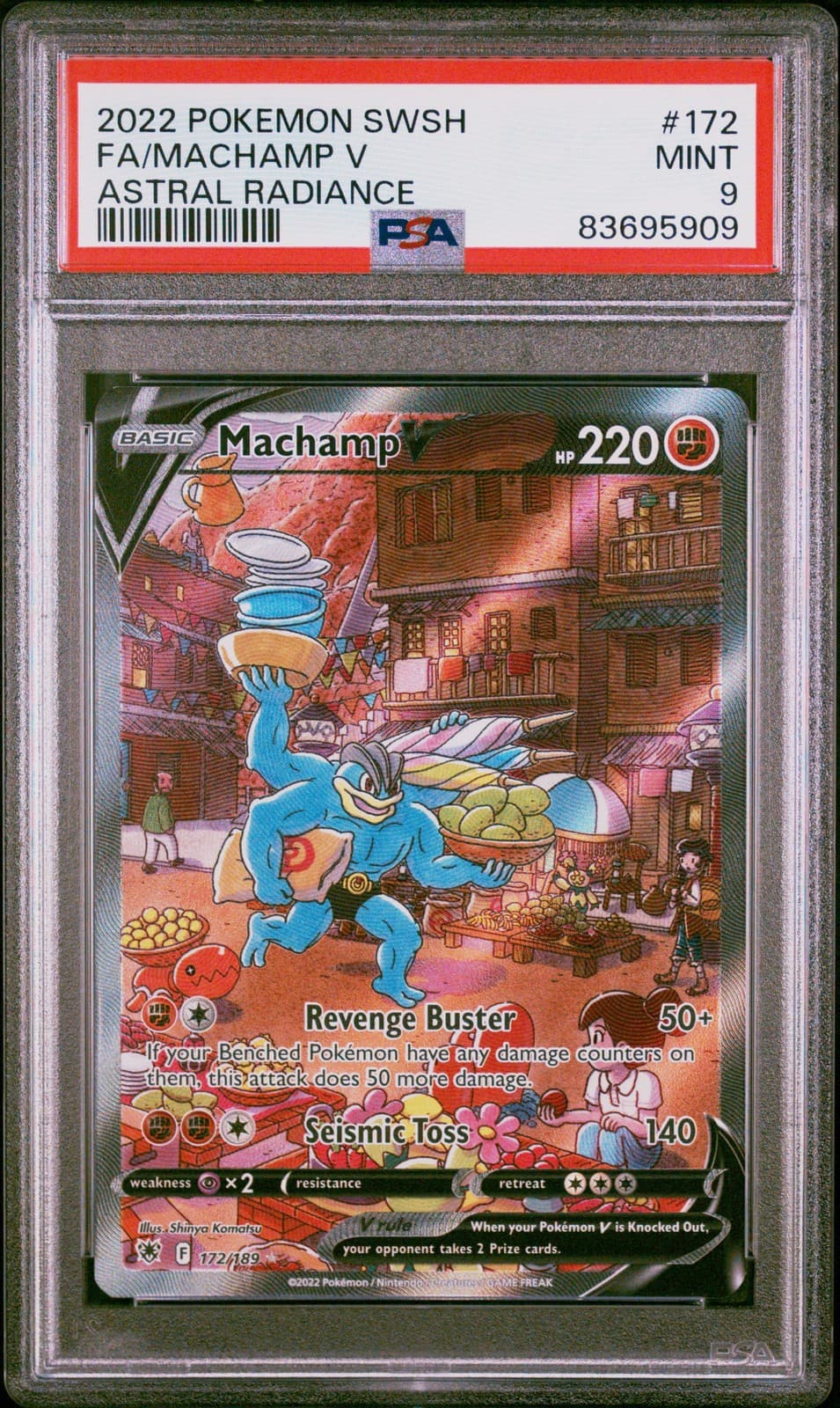 Machamp V 172/189 Astral Radiance Pokemon PSA 9