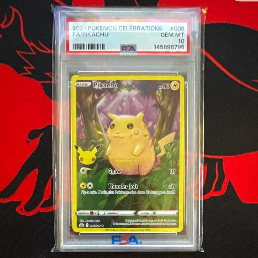 Pokémon TCG Pikachu 005/025 Celebrations Full Art Holo PSA 10 2021