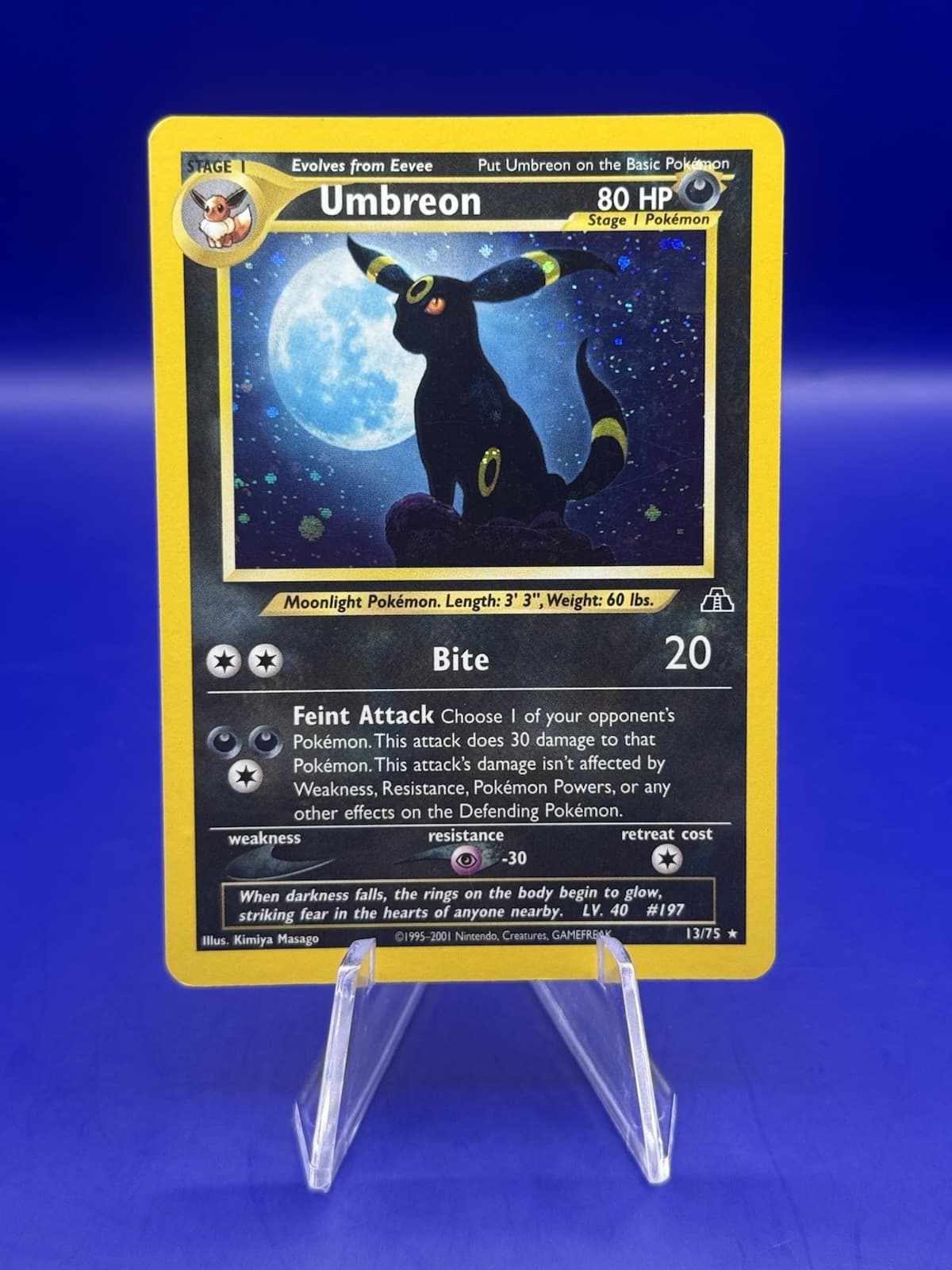 WOTC Pokemon TCG Umbreon Neo Discovery Holo Rare 13/75 EN Unlimited 80