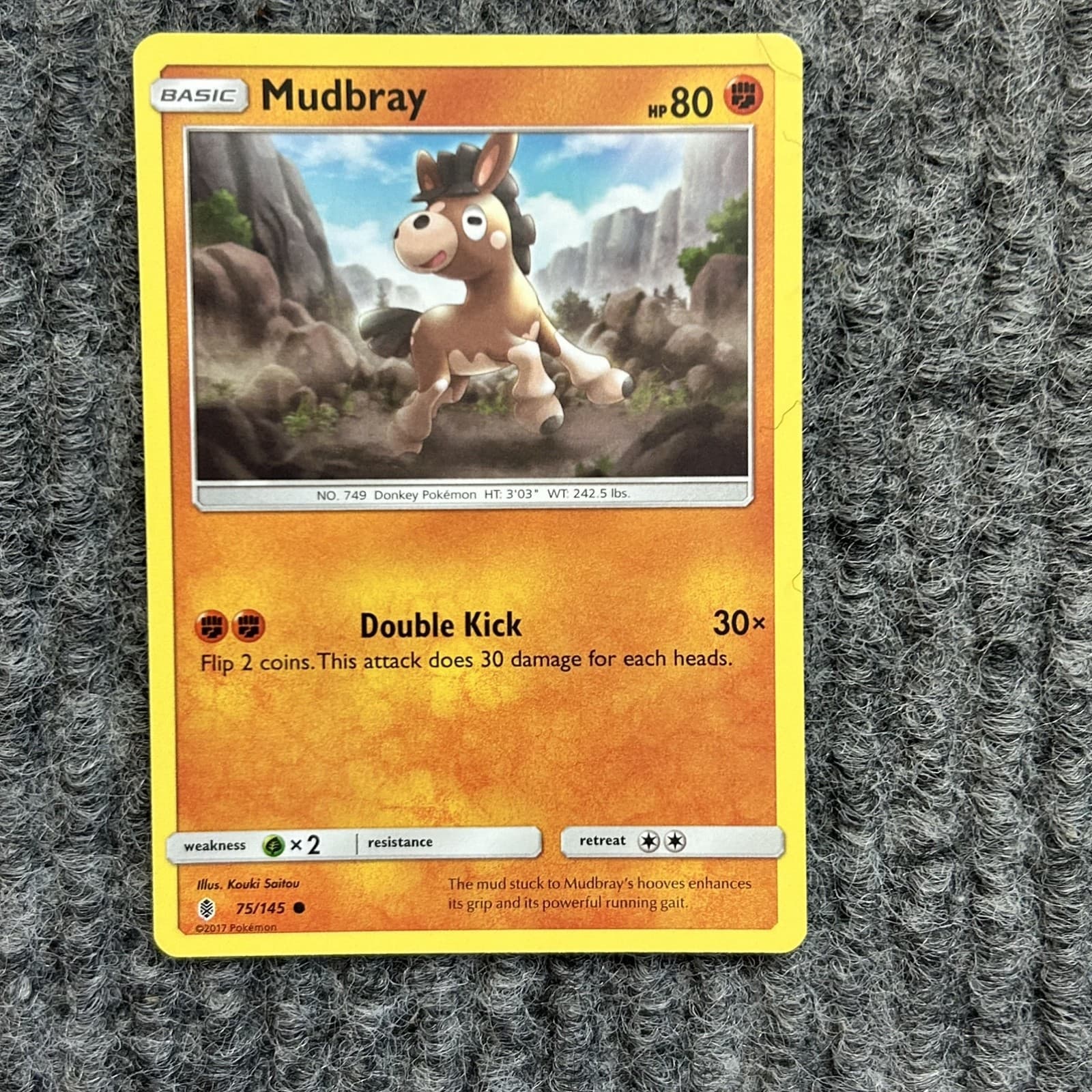 Pokemon TCG Guardians Rising Mudbray 75/145 Common Played NM