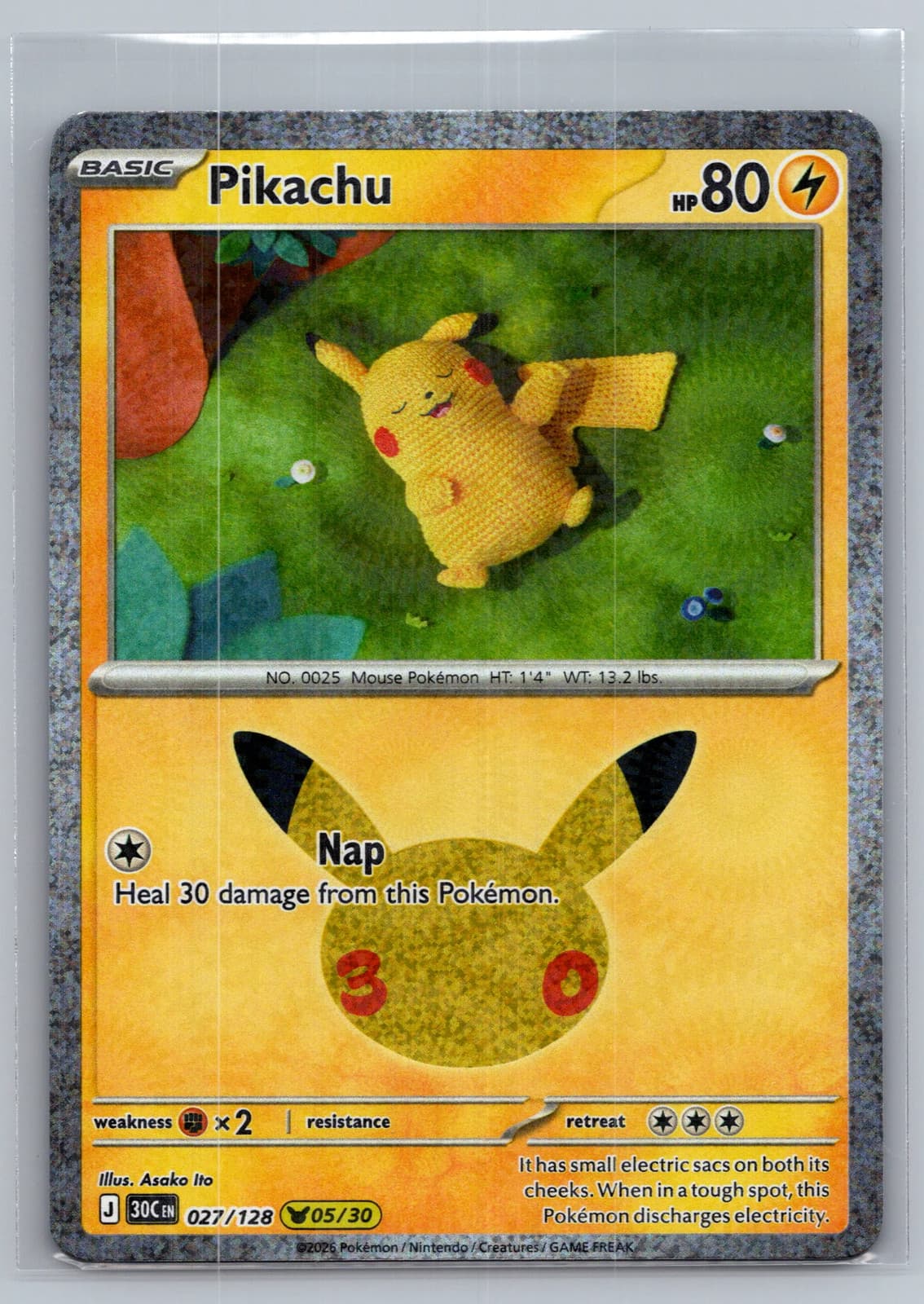 Pikachu #27/128 2026 30th Celebration Pokemon TCG