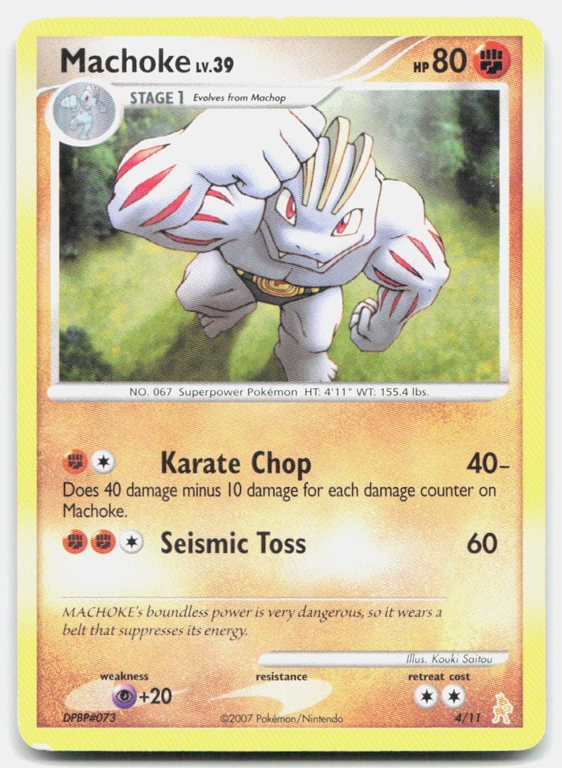 DP Trainer Kit: Manaphy & Lucario Machoke 4/11 MP Pokemon C Tcg Card