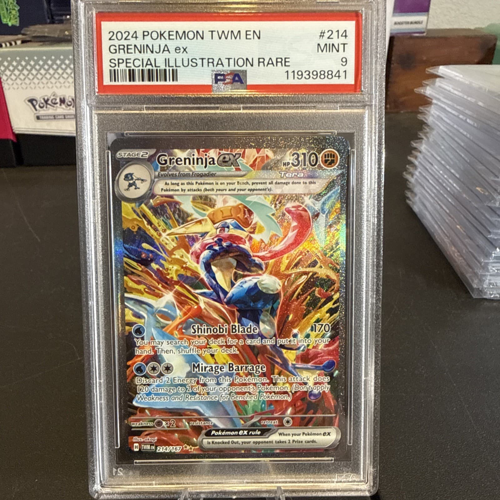 GRENINJA EX 2024 POKEMON TWILIGHT MASQUERADE 214/167 SIR PSA 9 Q3963-5