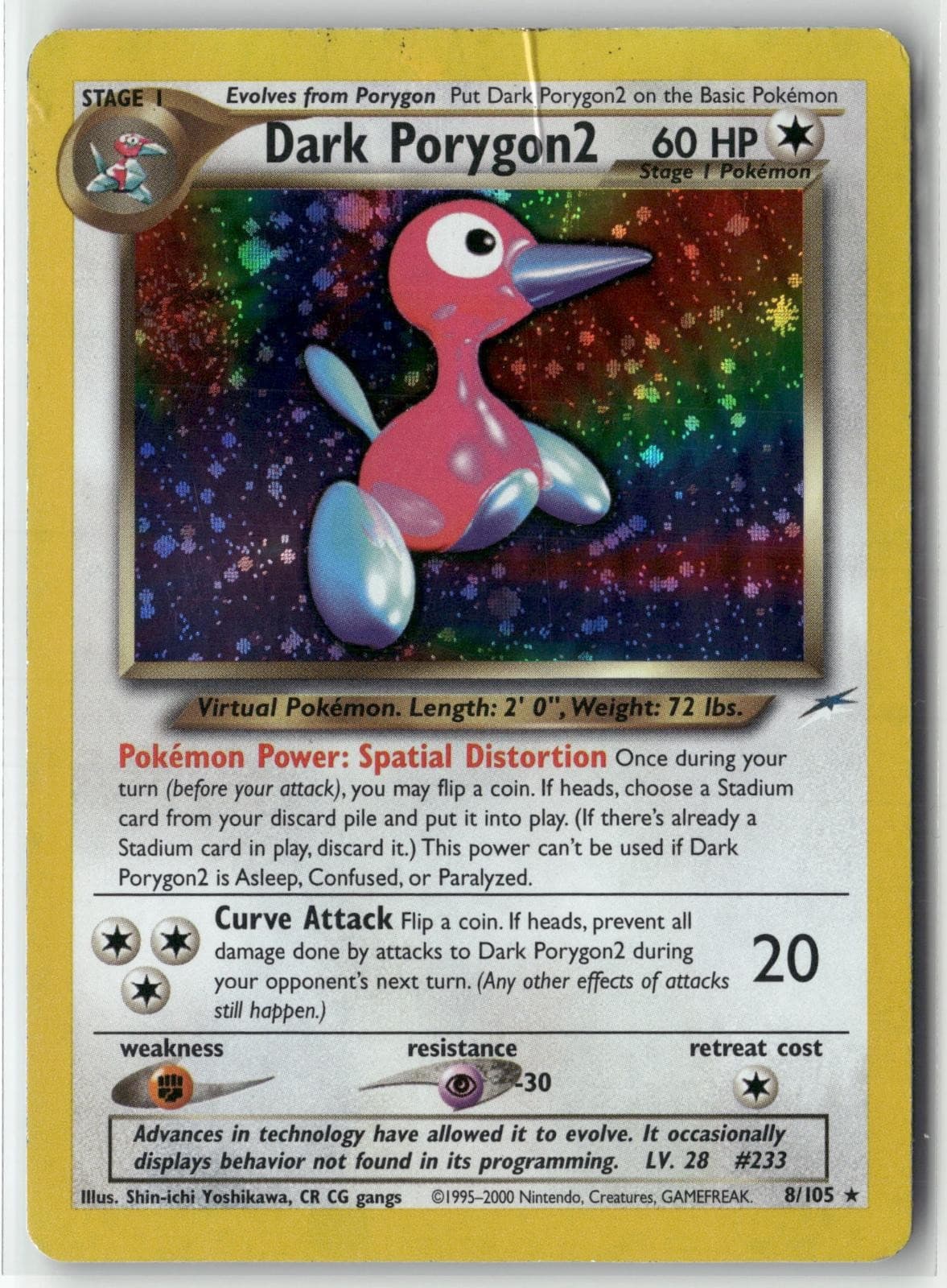 Dark Porygon2 8/105 Rare Neo Destiny Pokemon Unlimited Holo MP