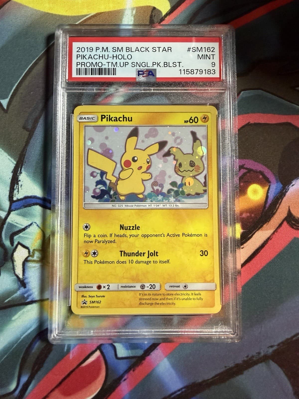 The Pokemon Company 2019 SM Black Star Promos Pikachu SM162 Holo PSA 9