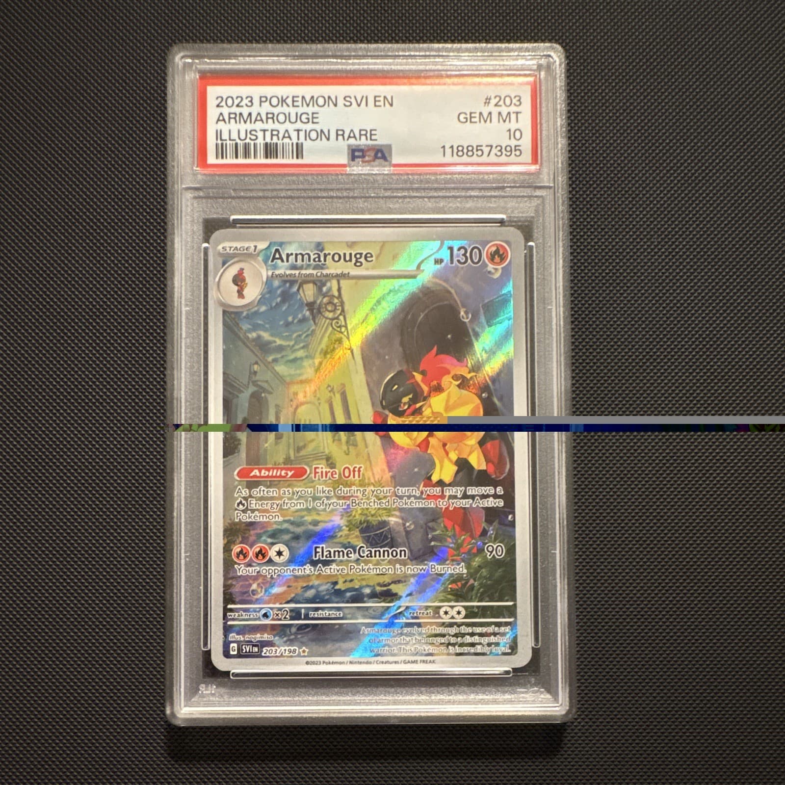 Pokémon TCG Armarouge Holo Card 203/198 SV01 Scarlet & Violet Base Set PSA 10
