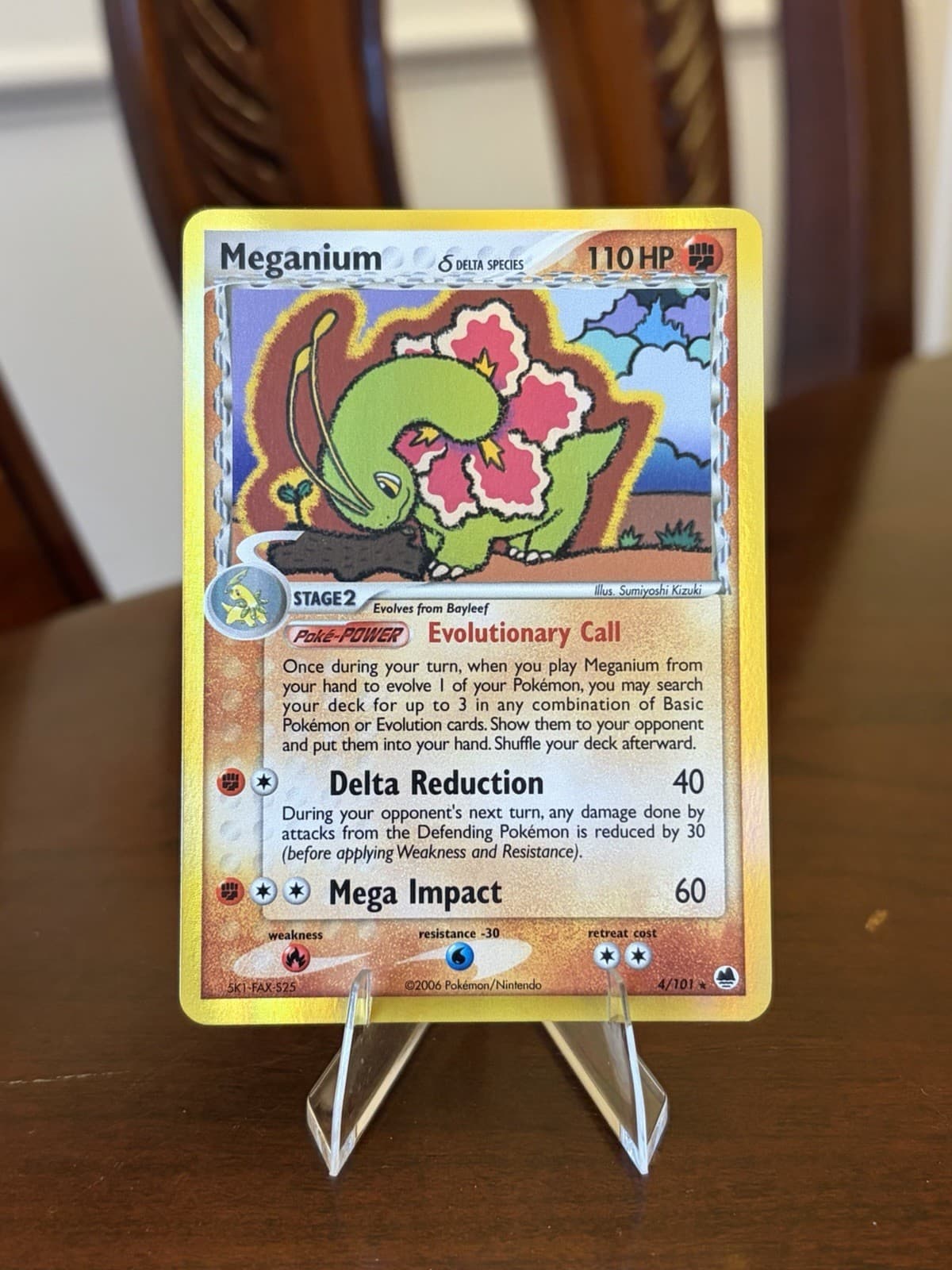 Pokemon Holo Rare Meganium 4/101 EX Dragon Frontiers Near Mint Card