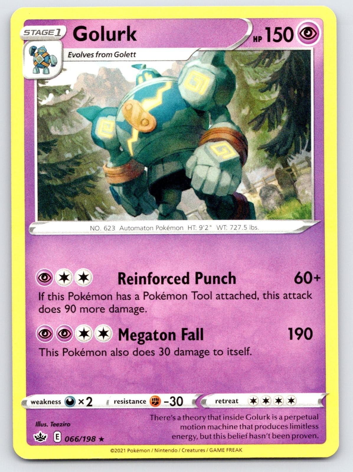 Golurk 066/198 Rare Chilling Reign Pokemon Near Mint