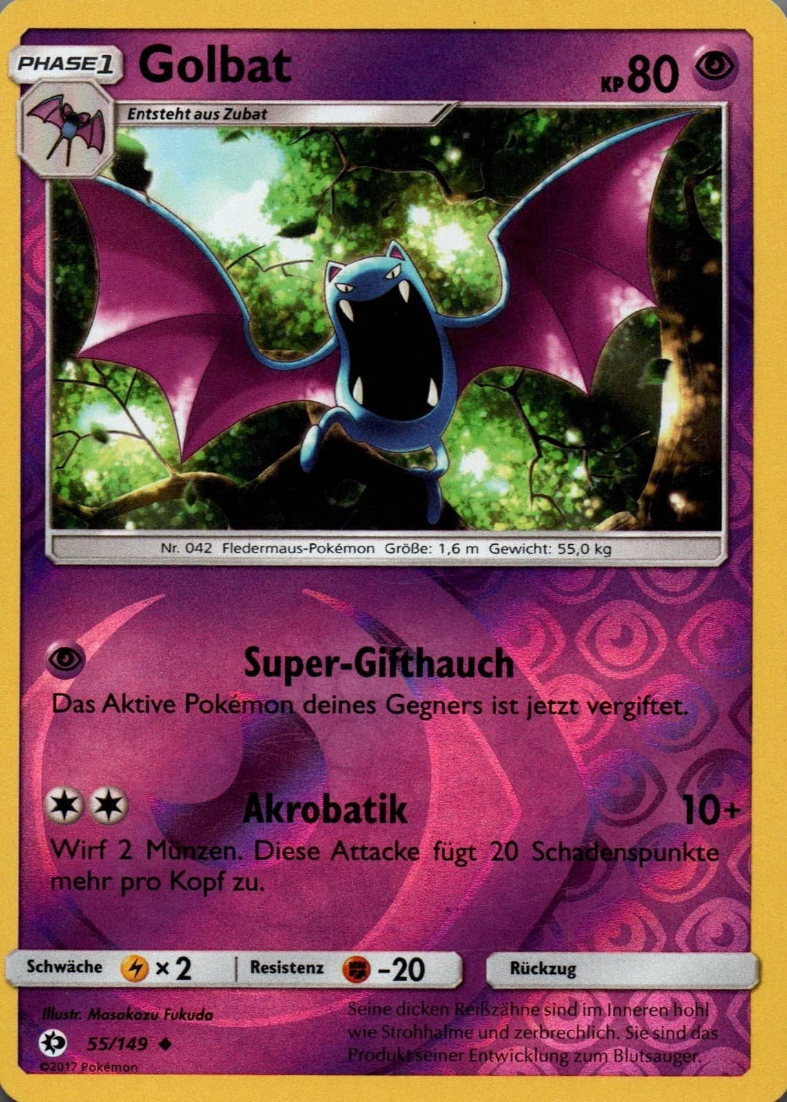 Pokémon Golbat Sonne & Mond #55 🇩🇪
