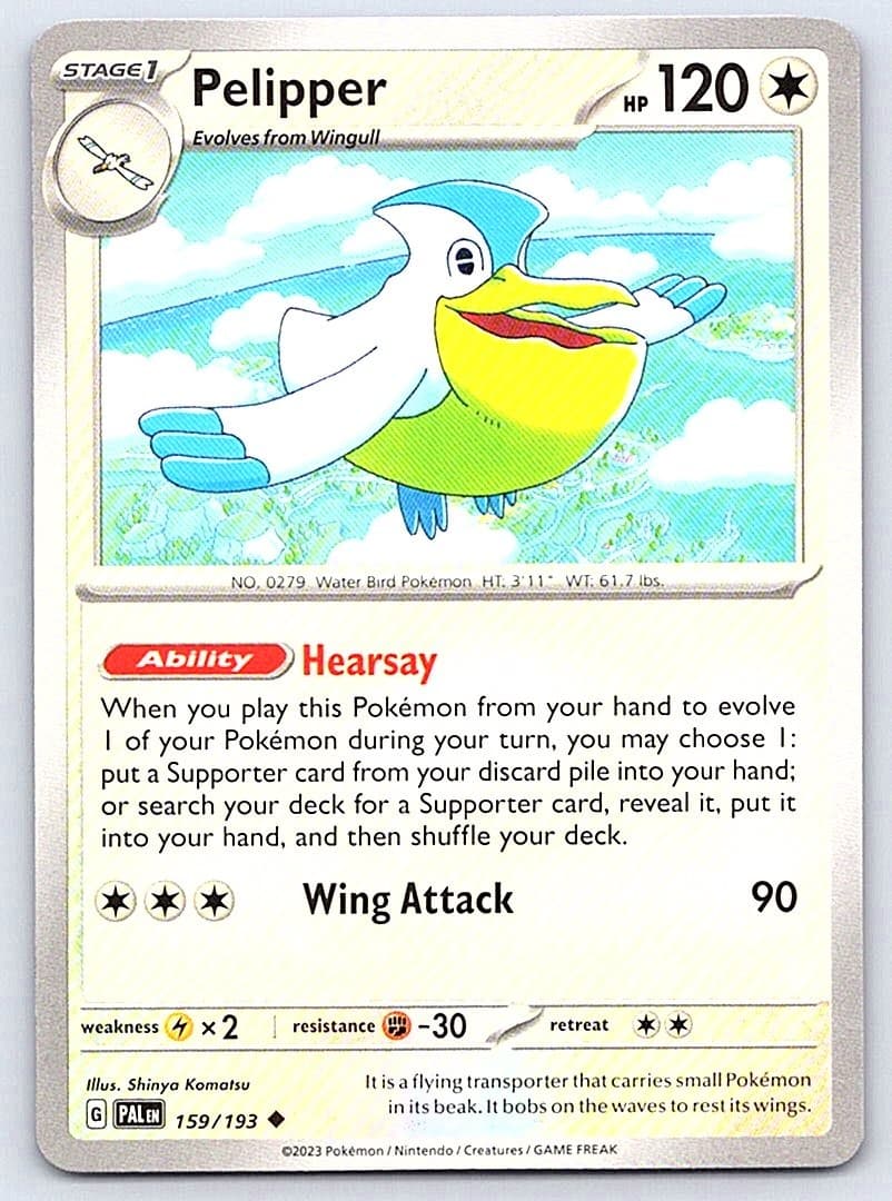 PELIPPER 159/193 PALDEA EVOLVED POKEMON TCG CARD