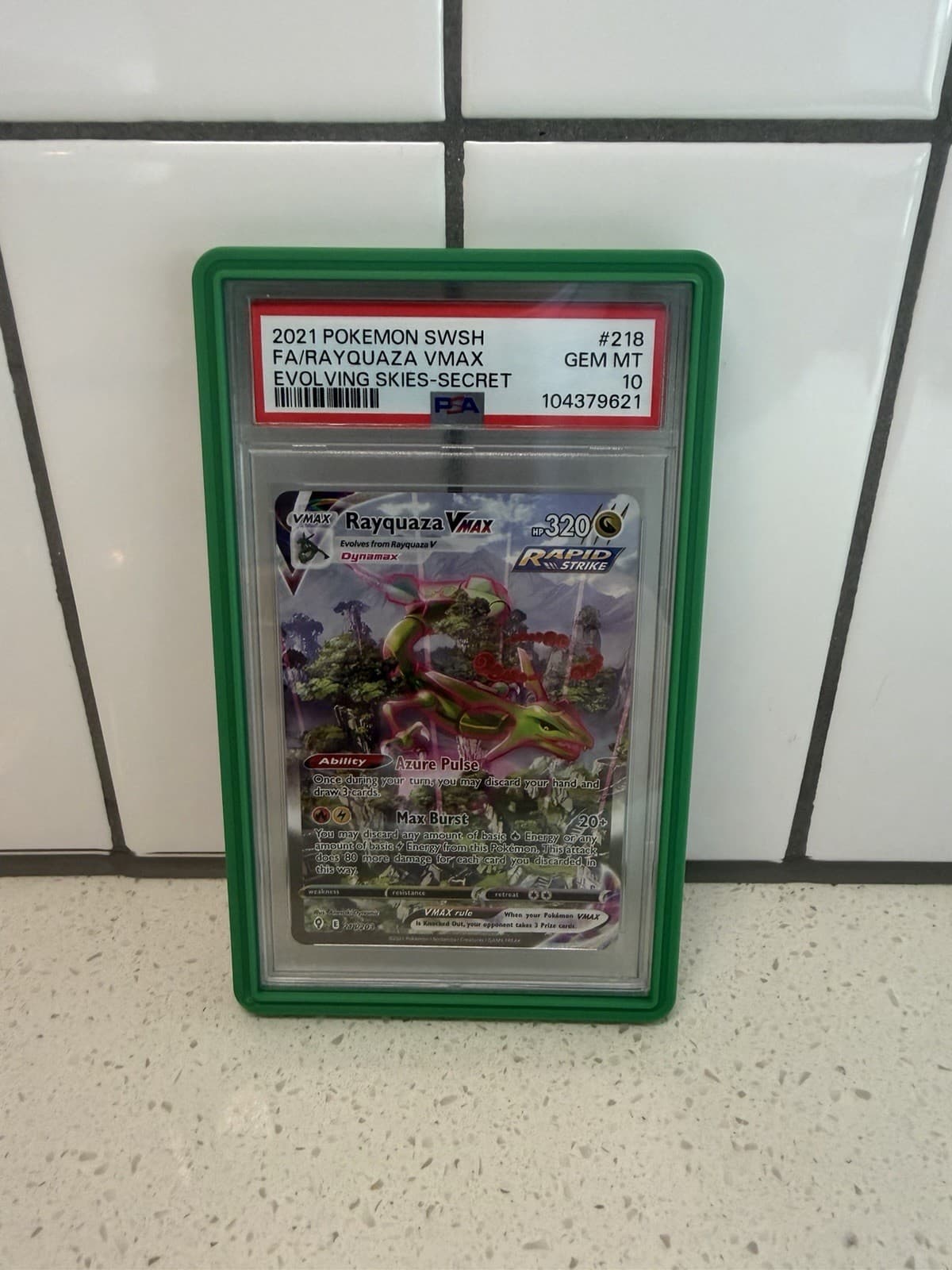 Pokemon TCG Rayquaza VMAX 218/203 SWSH07: Evolving Skies PSA 10