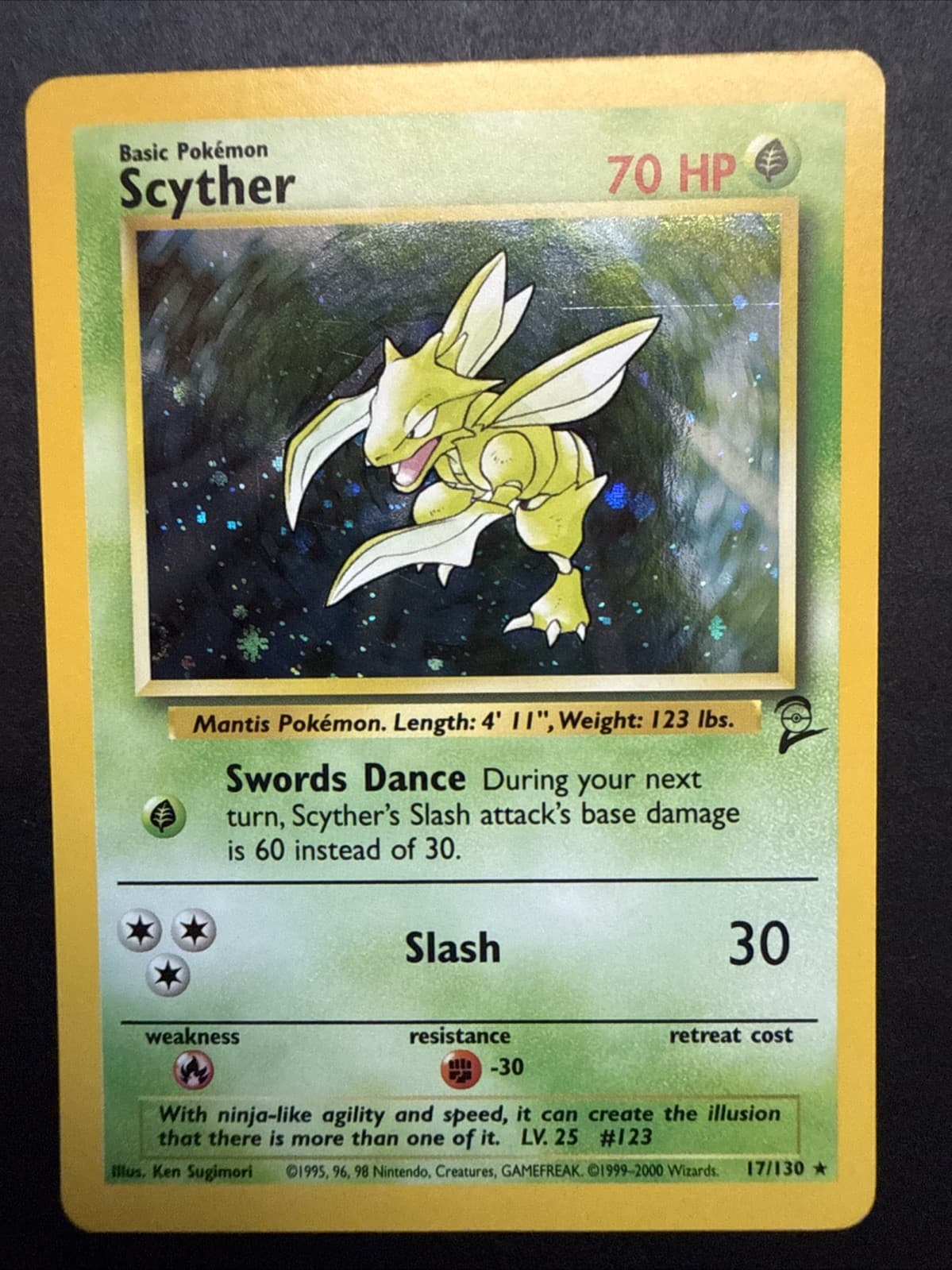 Scyther 17/130 Base Set 2 Rare Holo Pokemon - LP