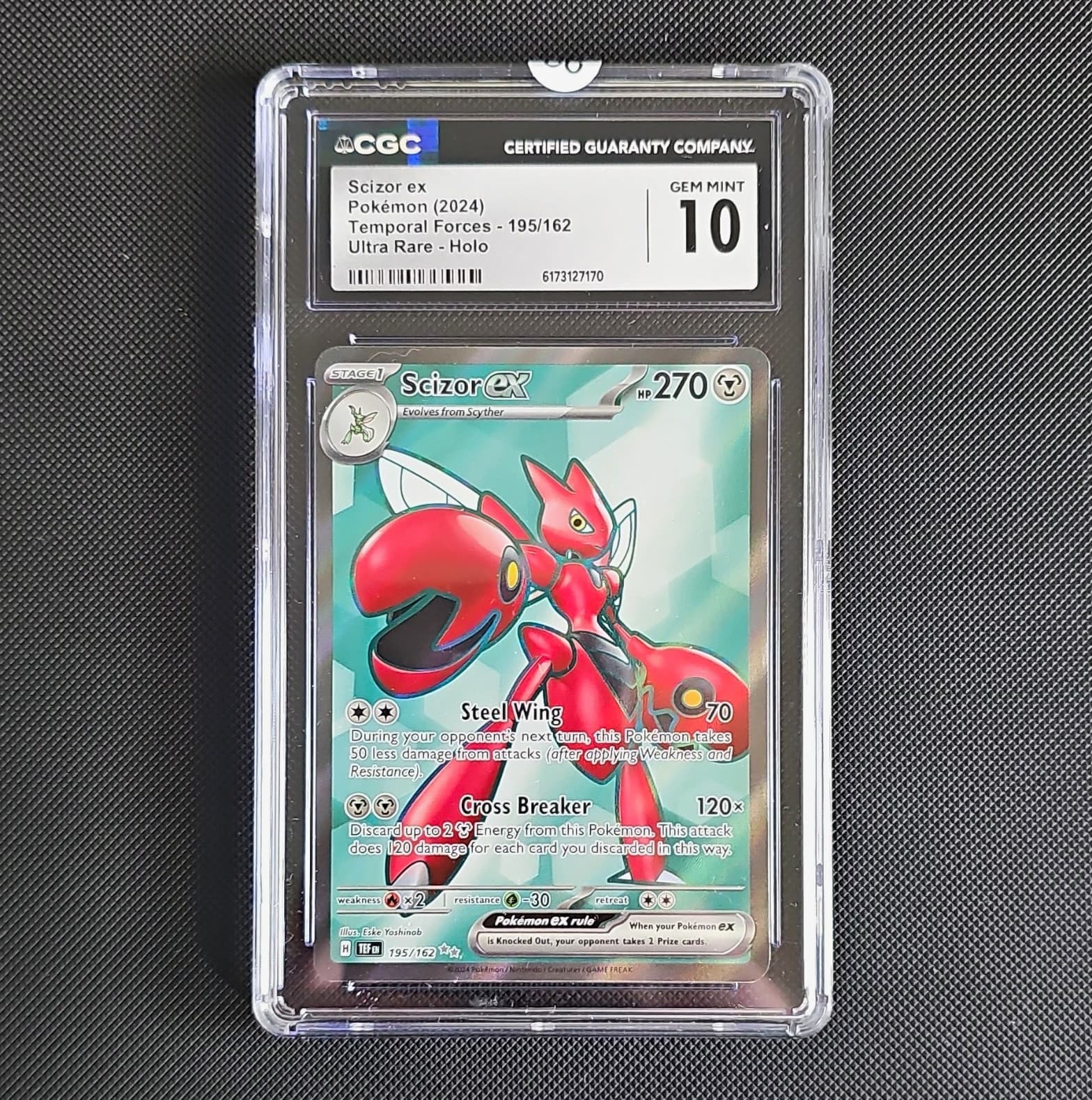 Pokemon TCG SV05 Temporal Forces Scizor ex 195/162 Ultra Rare Holo EN CGC 10