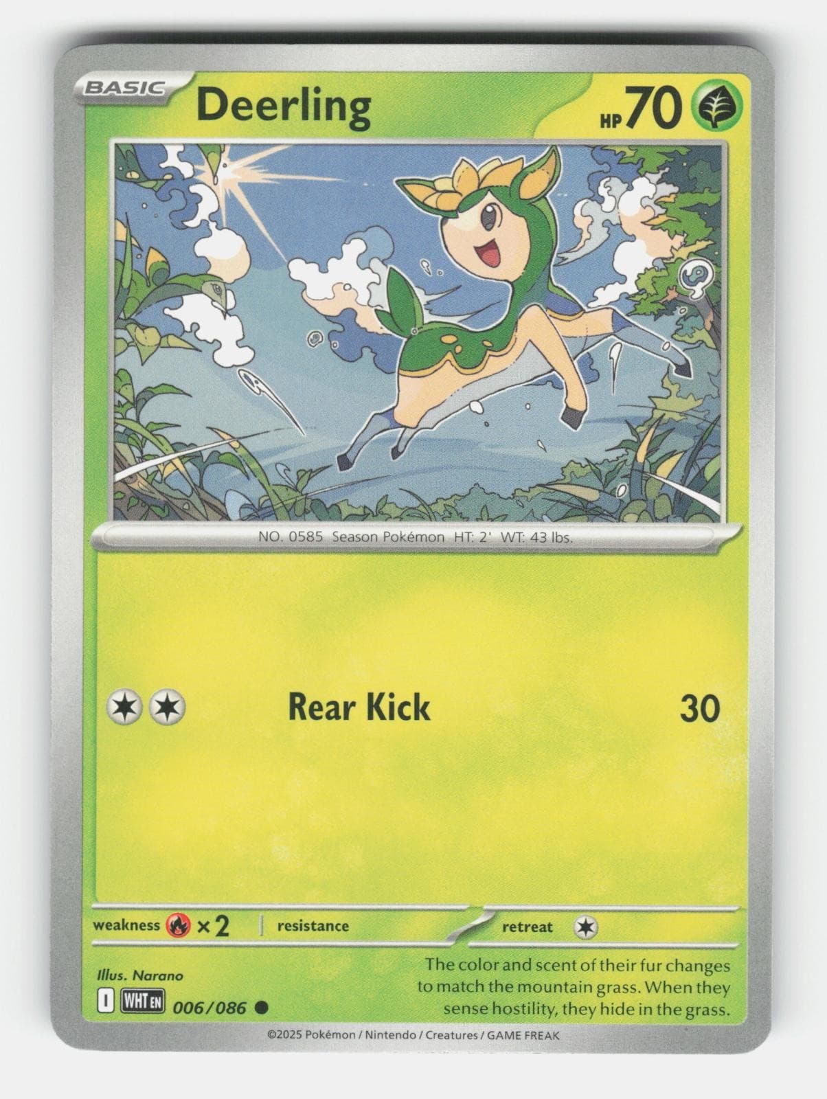 DEERLING 006/086 POKEMON WHITE FLARE NM / B62-10